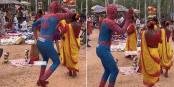 Spider Man Dancing At A Marketplace In West Bengal Leaves Internet In Splits Watch Viral Video