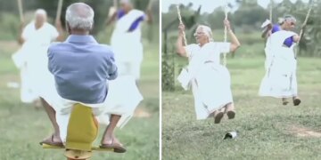 Senior Citizens Having Fun Swinging In The Park Like Children Viral Video Wins Heart
