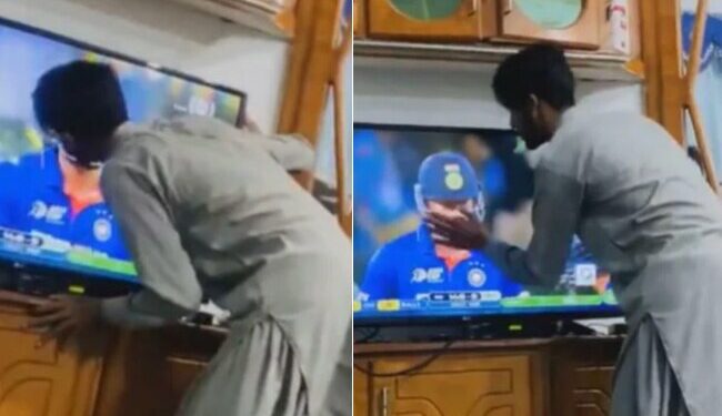 भारत की जीत के बाद टीवी स्क्रीन पर हार्दिक को किस करने लगा ये अफ़ग़ानी प्रशंसक, देखें वीडियो