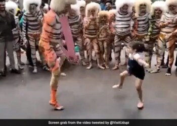 Girl Joins Folk Dancers In Karnataka’s Udipi, Watch VIDEO