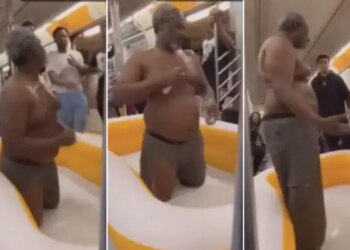 Video Of Man Taking Bath Inside The Metro | Man Is Seen Taking A Bath Inside The Metro Video Viral