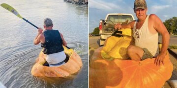 OMG: Man Sets World Record By Traveling 61 Km In Pumpkin Boat