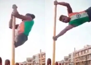 Watch: A Disabled Man Hoisted Himself By Making The Tricolour On Body Video Viral On Social Media