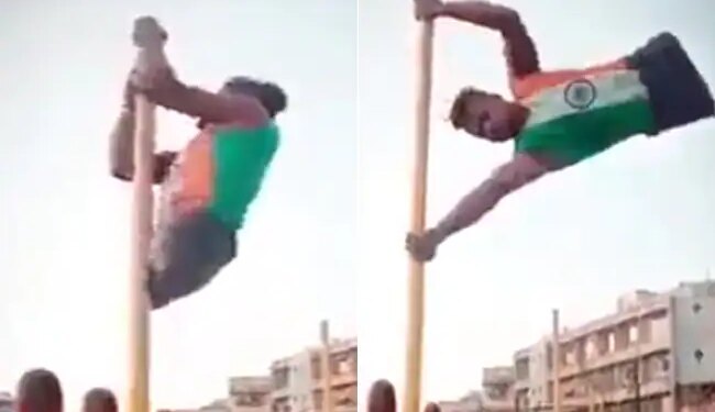 Watch: A Disabled Man Hoisted Himself By Making The Tricolour On Body Video Viral On Social Media