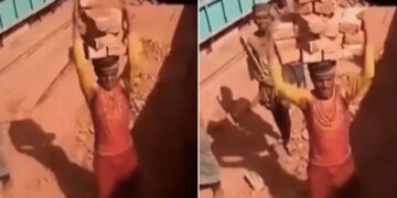 You Will Get Tired Of Counting The Bricks Placed By This Man On His Head Netizens Said He Is Brikendra Bahubali – इस आदमी के सिर पर रखीं ईंटें गिनते गिनते थक जाएंगे आप, नेटिजंस बोले