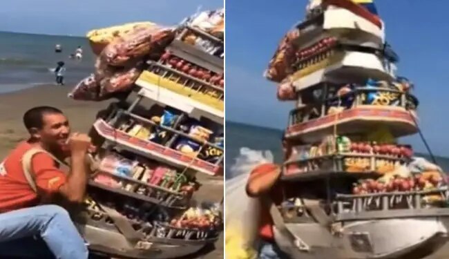 Creative Video: Video Of A Person Selling Goods In A Ship Goes Viral On Social Media Ship Video