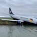 France Cargo Plane Slip Into The Water Inside Of Runway At Airport | Cargo Plane Perilously Overshoots France Airport Runway Ends Up In Lake