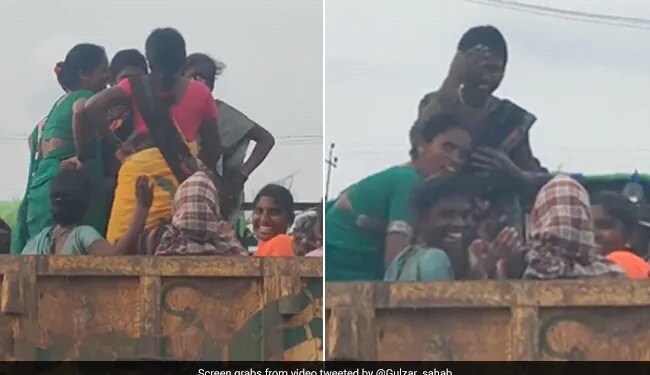 Women Were Dancing On The Tractor Suddenly They Looked At The Camera Then This Happened Watch Funny Viral Video – ट्रैक्टर पर डांस करते हुए जा रही थीं महिलाएं, अचानक कैमरे पर पड़ी नज़र, किया कुछ ऐसा, लोग बोले