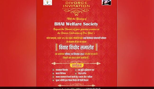 Divorce Invitation Card Viral Unique Divorce Ceremony Invitation Card Marriage Broken Celebration In Bhopal