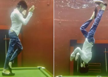 Underwater Moonwalk Video: Man Doing Moonwalk Upside Down Underwater | Indian Man Shocking Moon Walk Under Water Social Media Users Says It Is Michael Jackson Soul