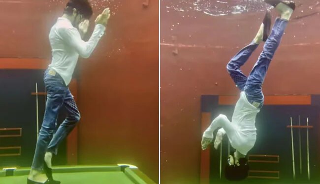 Underwater Moonwalk Video: Man Doing Moonwalk Upside Down Underwater | Indian Man Shocking Moon Walk Under Water Social Media Users Says It Is Michael Jackson Soul
