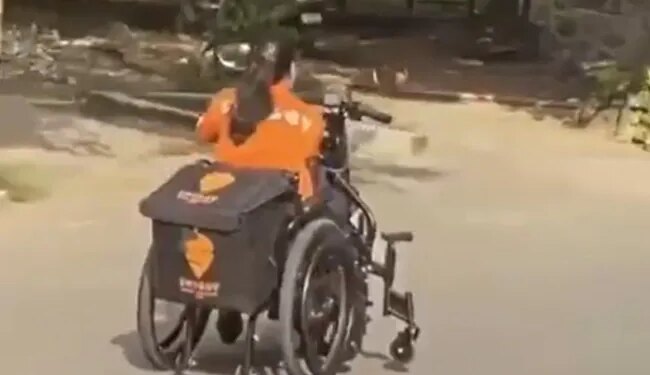 Swiggy Partner Rides Wheelchair Scooter For Delivering, Delhi Official Reacts