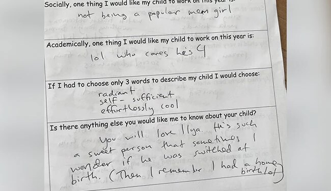 स्कूल फॉर्म में मांगी गई बच्चे की जानकरी, मां ने दिए ऐसे अजीबोगरीब जवाब, हो गया वायरल, पढ़कर लोग हैरान