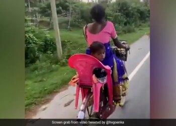 There Is No One Like Mother: Video Of Mother Sitting On A Bicycle Goes Viral, People Said – If There Is A Mother, Then There Is The World – मां जैसी कोई नहीं: साइकिल पर बच्चे को बैठा कर मां का वीडियो वायरल, लोगों ने कहा