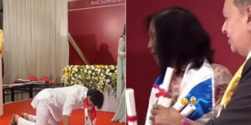 During The College Convocation Ceremony The Student Did Such A Strange Act In Front Of The Teacher