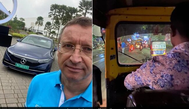 मर्सिडीज-बेंज के CEO की  ट्रैफिक में फंसी कार, तुरंत गाड़ी से उतरे और ऑटो पर हो गए सवार