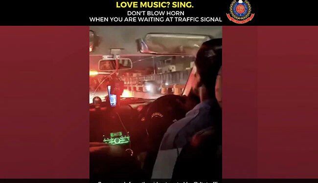 Cab Driver Singing While Driving In Peak Traffic Delhi Police Shares Video With This Important Message