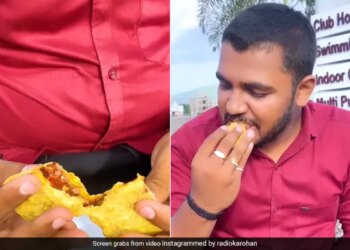Man Eats Chocolate Pakoda His Reaction Will Leave You Shocked See Viral Video – चॉकलेट पकौड़ा खाकर शख्स ने किया कुछ ऐसा, लोग बोले