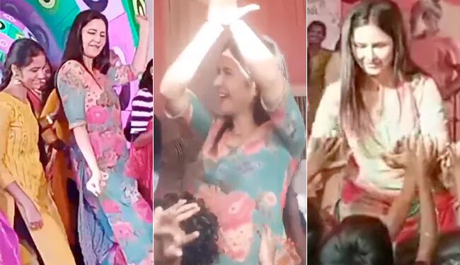 Katrina Kaif Dancing With School Kids In Tamil Nadu: Katrina Kaif Dances With Students And Teachers At Moms School In Madurai