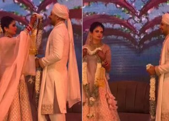 Bride Groom Jaimala Video: Bride Groom Viral Video | Bride And Groom Exchange Garlands | Bride Groom Funny Video | Dulha Aur Dulhan Ki Jaimala Ka Video | Instagram Wedding Video