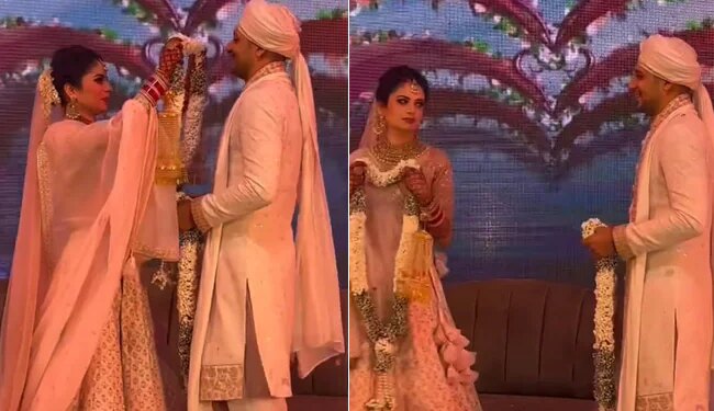 Bride Groom Jaimala Video: Bride Groom Viral Video | Bride And Groom Exchange Garlands | Bride Groom Funny Video | Dulha Aur Dulhan Ki Jaimala Ka Video | Instagram Wedding Video