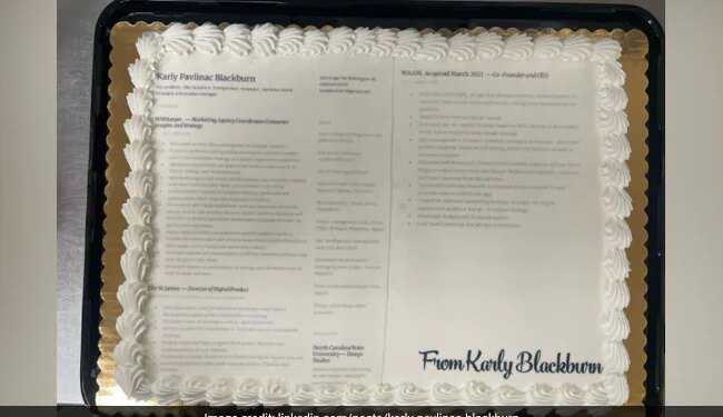 US Woman Sends Resume Cake To Nike: US Woman Sends Edible Resume Printed On A Cake To Nike