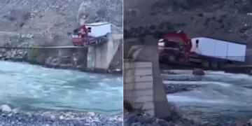 Dangerous Viral Video: Viral Video Of Truck Driver Crossing The Narrow Bridge | Truck Driver Crosses A Narrow Bridge Without Any Safety Railings
