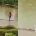 Video Of A Girl Dancing In The Rain Falling Viral On Social Media | Girl Perform Dance On Park While Raining Suddenly She Fell Down