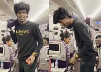 Viral Video: Hawker In Flying Plane Tried To Sell Goods In A Funny Way | Hawker Viral Video Hawker Suddenly Came Flying Flight