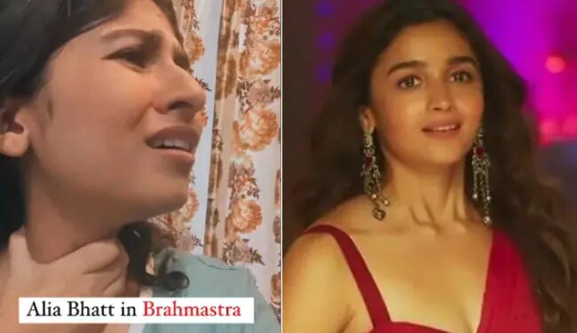 Woman Mimicry Of Alia Bhatts Character Isha From Brahmastra: Alia Bhatt In Brahmastra Chandni Mimic Viral Video | Girl Did Amazing Mimicry Of Alia Bhatt Character In Brahmastra