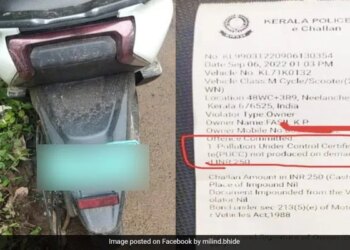 Electric Scooter Owner Fined For Not Having Valid Pollution Certificate In Kerala E-challan Photo Viral