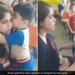 Viral Video Little Boy Kissing On Teacher Cheeks When She Was Angry Cute Video Viral