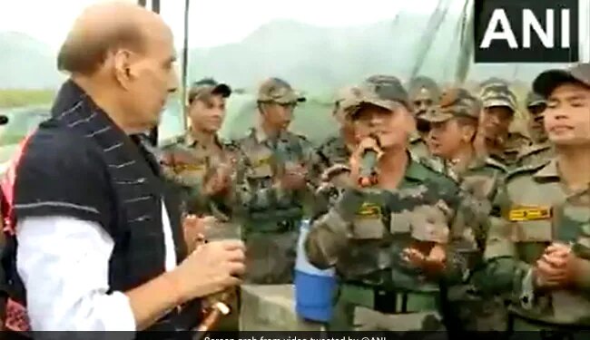 Defense Minister Rajnath Singh Reached Dibang Valley, Army Jawans Sang Vande Mataram, Video Went Viral