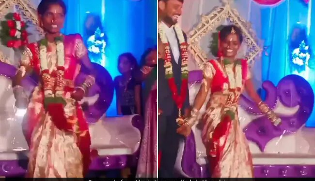 Bride Suddenly Started Dancing On Stage After Varmala Groom And Baraati Shocked To See Bride Dance Viral Video