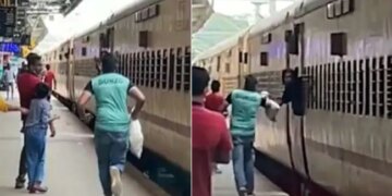Delivery Boy Ran Like Milkha Singh: Dunzo Delivery Boy Recreates DDLJ Scene On Railway Station | Dunzo Agent Sprints On Railway Platform To Deliver Order