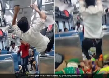 Spiderman In India This Boy Moved Across A Crowded Train Compartment Like A Spiderman Internet Shcoked To See It Watch Viral Video