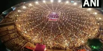 Amazing Drone Footage Of Navratri Garba In Gujarat Watch Viral Video