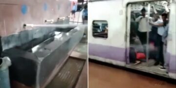 Viral Video Broken Tap At Railway Station Give Passengers Uninvited Shower Internet Calls It Auto Cleaning System – VIDEO: रेलवे स्टेशन पर टूटे नल से निकला पानी का फव्वारा, यूजर्स बोले- ये है ऑटो क्लिनिंग सिस्टम