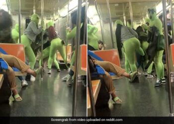 Watch Video: Group Of Women Wearing Neon Green Jumpsuits Attack And Rob Two Teens On New York Subway