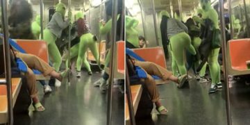 Watch Video: Group Of Women Wearing Neon Green Jumpsuits Attack And Rob Two Teens On New York Subway