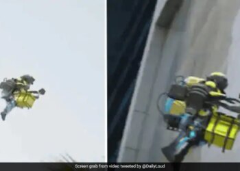 This Person Delivers By Flying In The Air, Food Will Be Available In Minutes, 45 Lakh People Watched The Video