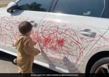 Viral Video Kid Scribbles On A Car With Lipstick Leaves Internet In Splits – बच्चे ने लिपस्टिक से कार पर दिखाई ऐसी कलाकारी, वायरल हो रहा है ये वीडियो