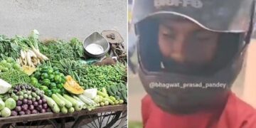 Fearing The Police, Wearing A Helmet Started Running The Cart, The Police Said – We Do Not Cut Challans – पुलिस के डर से हेलमेट पहनकर ठेला चलाने लगा बेचारा, पुलिस ने कहा