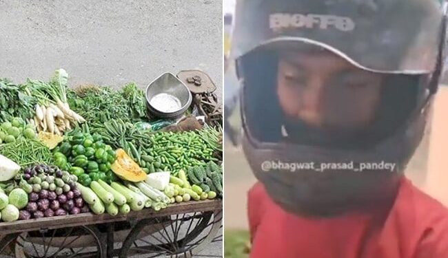 Fearing The Police, Wearing A Helmet Started Running The Cart, The Police Said – We Do Not Cut Challans – पुलिस के डर से हेलमेट पहनकर ठेला चलाने लगा बेचारा, पुलिस ने कहा