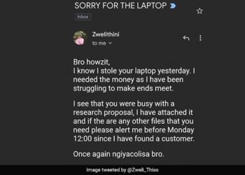 Thief Sent Email After Stealing The Laptop: Thief Sends Email To Apologise For Stealing Mans Laptop