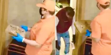 Chimpanzee Paying For A Pizza Delivery In Russia: Ever Seen A Chimpanzee Paying For A Pizza Delivery Watch Here