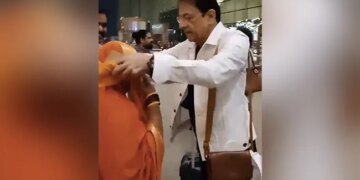 Woman Touches Feet Of Ramayan Actor Arun Govil Aka Ram At Airport See Viral Video