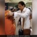 Woman Touches Feet Of Ramayan Actor Arun Govil Aka Ram At Airport See Viral Video