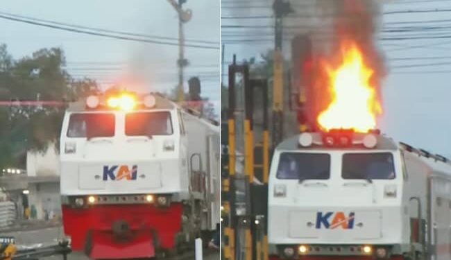 Fire On Train Engine: Viral Video Of Fire With Fume From The Engine Of Old Train