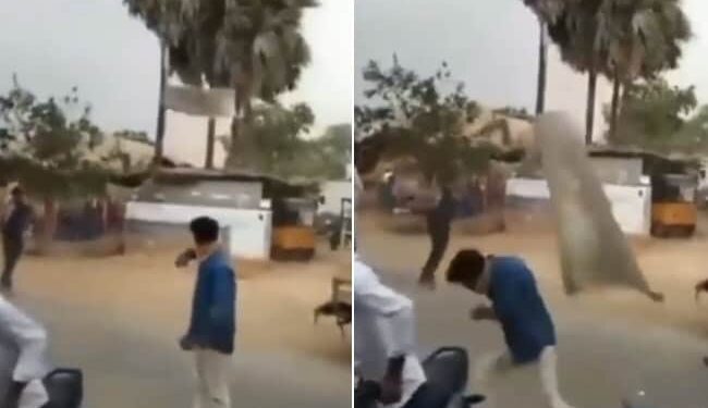 A Man Saved His Life Amidst Rain And Storm Watch Video
